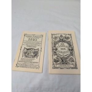 The Farmer's Almanac 1810 E.G. House And The Old Farmer's Almanac 1910 Robert T